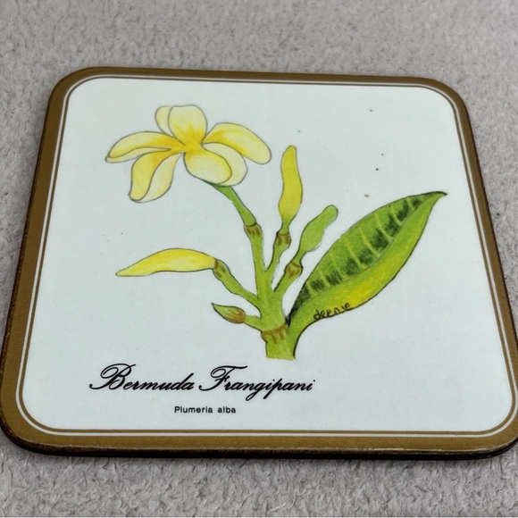 Vintage Pimpernel Floral Square Faux Tile Coasters Set of 3-Cottagecore-Flowers - Picture 3 of 8